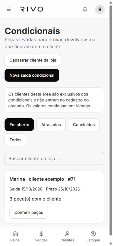 Condicionais no celular, com dados fictícios